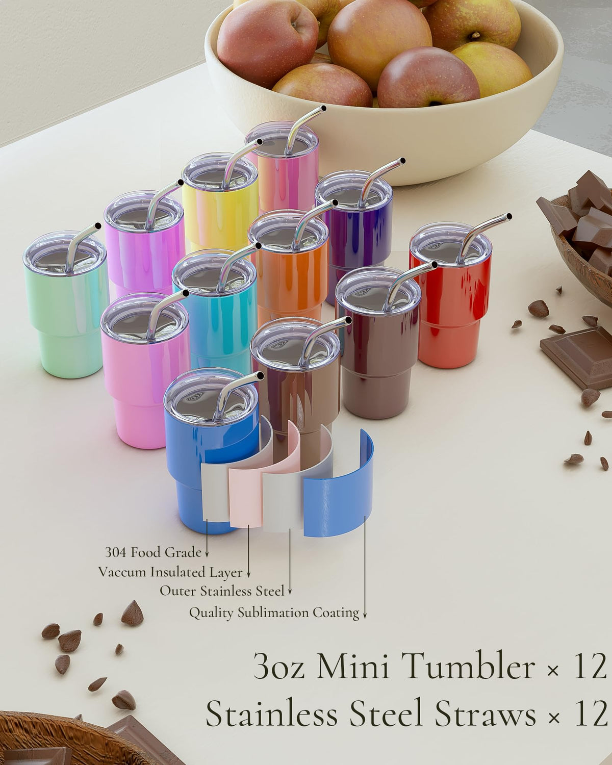 UIRZOTN stainless steel 304 double-wall insulation preserves drink temperature during travel.