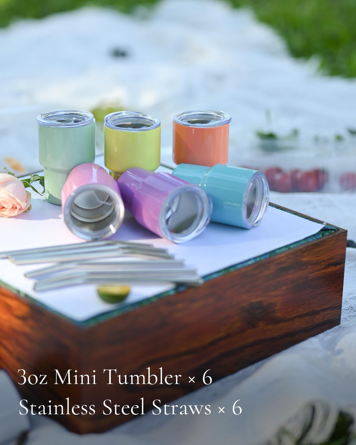 Stainless steel construction offers durable, reusable drinkware for celebrations.