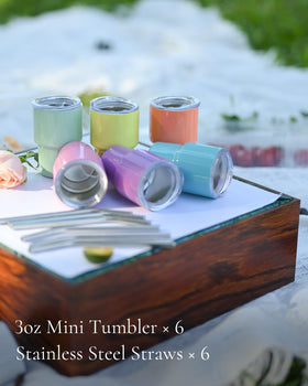 Stainless steel construction offers durable, reusable drinkware for celebrations.