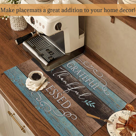Easy-clean UIUPRO placemats ready to wipe away spills after meals.