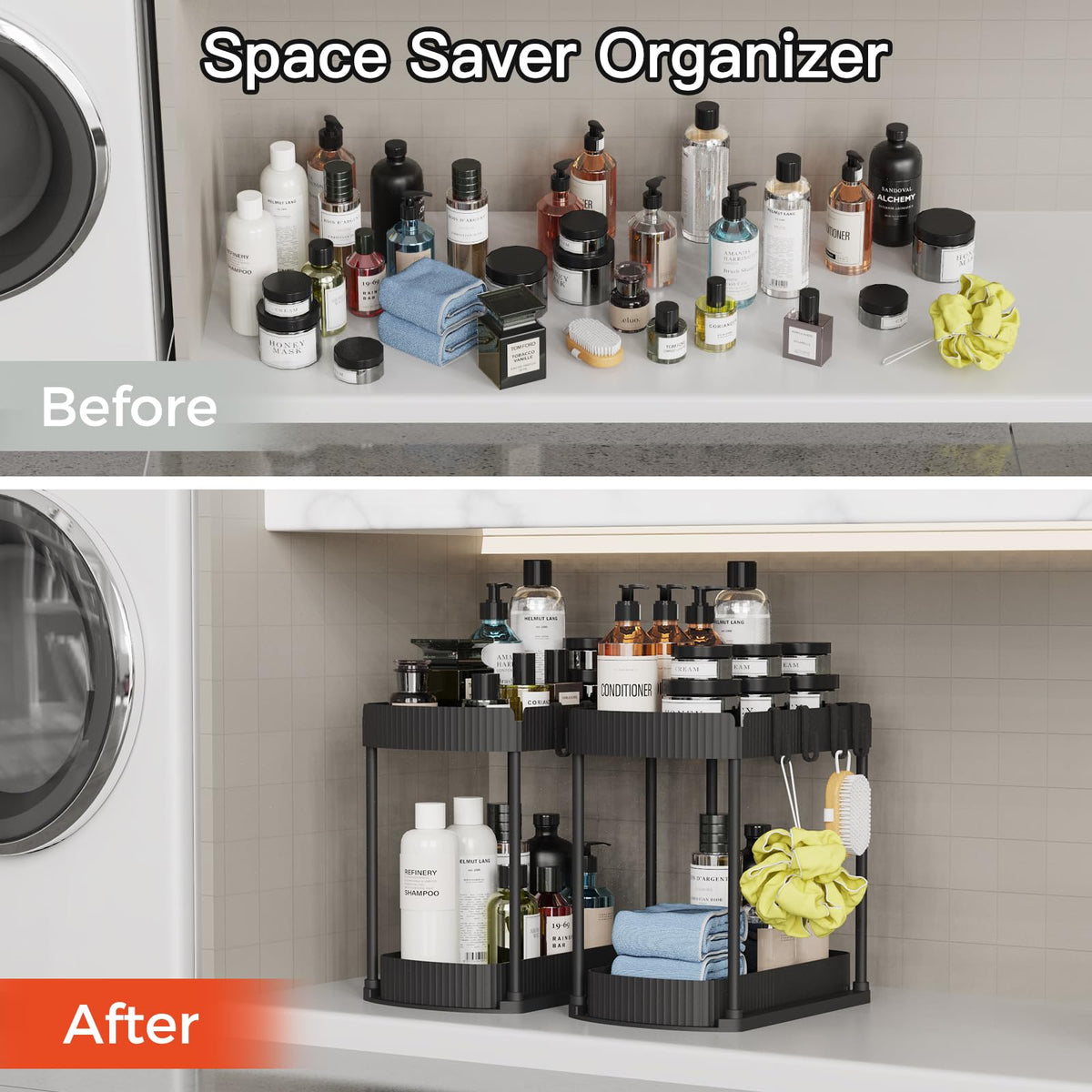 Ukeetap 12.8-inch height saves vertical space in cabinets.