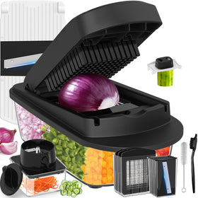Ukeetap 12 blade chopper base showing stable platform for mess-free prep