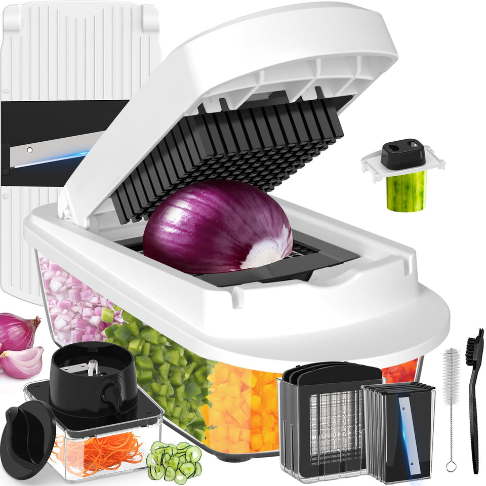 Ukeetap 12-blade chopper ready for quick vegetable prep.