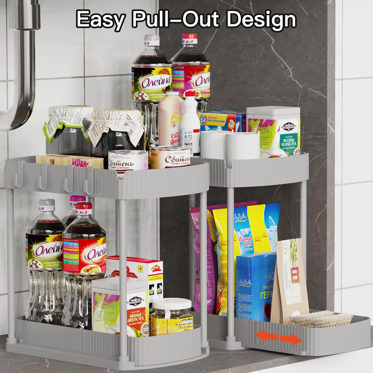 Ukeetap bathroom-kitchen storage helps separate items and reduces countertop clutter