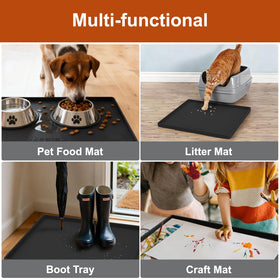Ukeetap black silicone mat blends with kitchen decor while protecting surfaces.