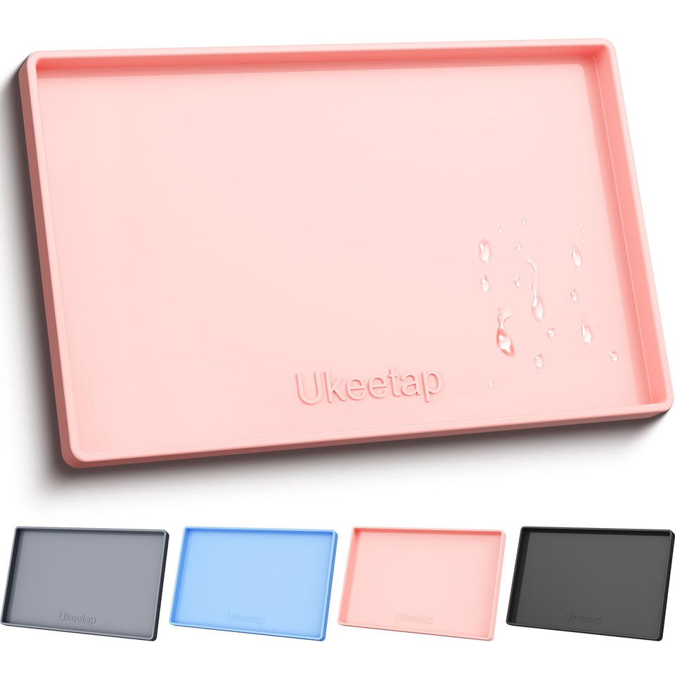 Ukeetap extra thick silicone mat pink under-sink protection guards floors from spills