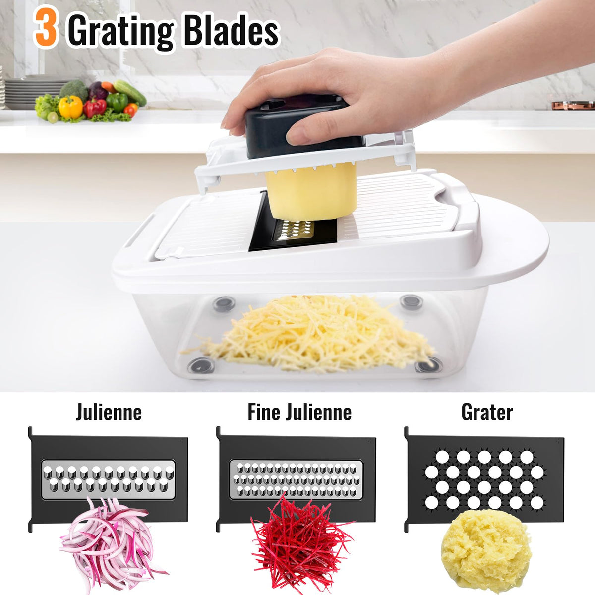 ukeetap multi-functional slicer handles onions, peppers, and tomatoes with ease
