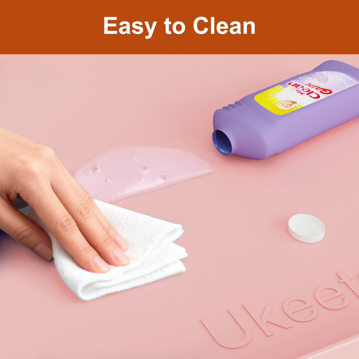 Ukeetap pet feeding mat contains spills and protects floors