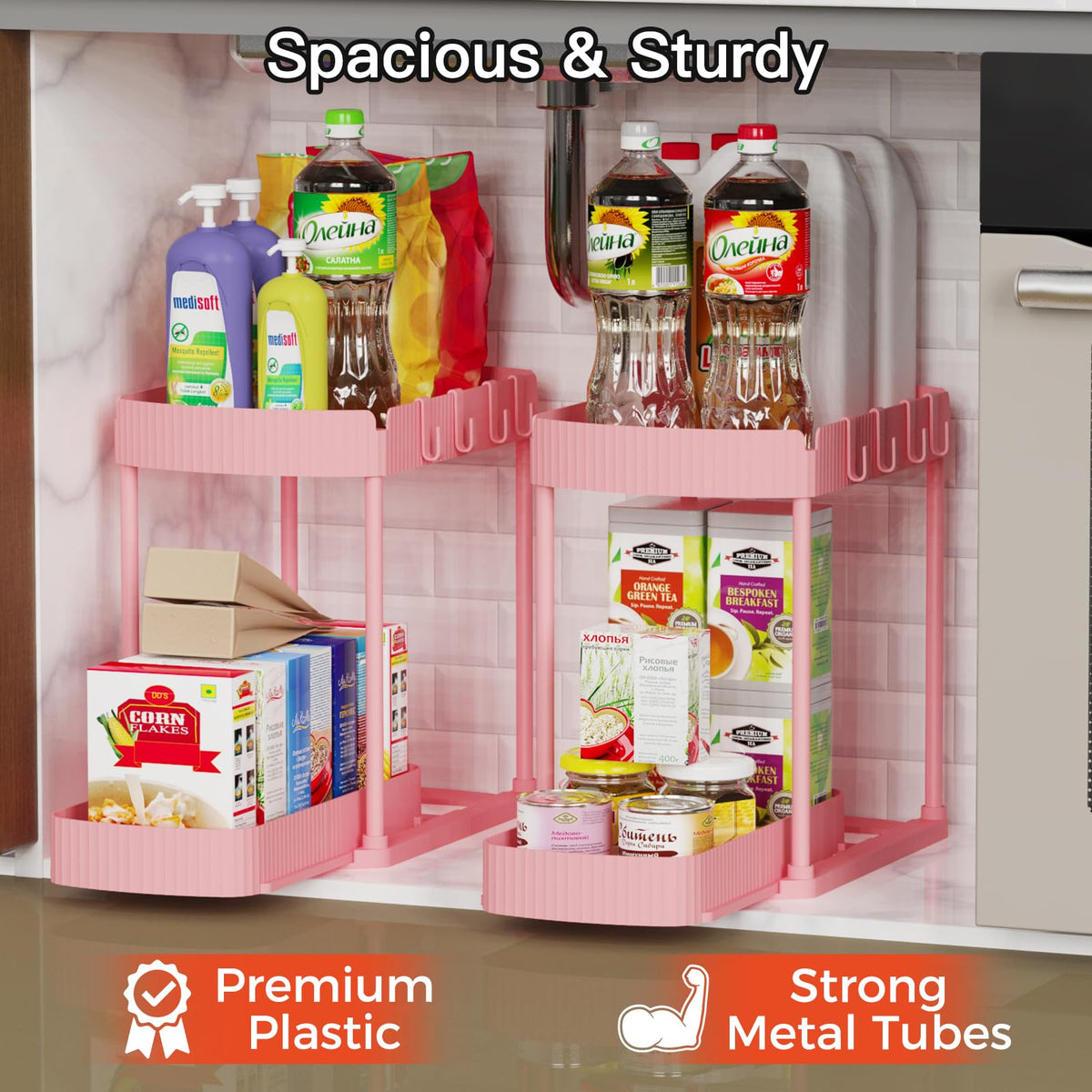 Ukeetap pink bottom drawer design enables quick item access