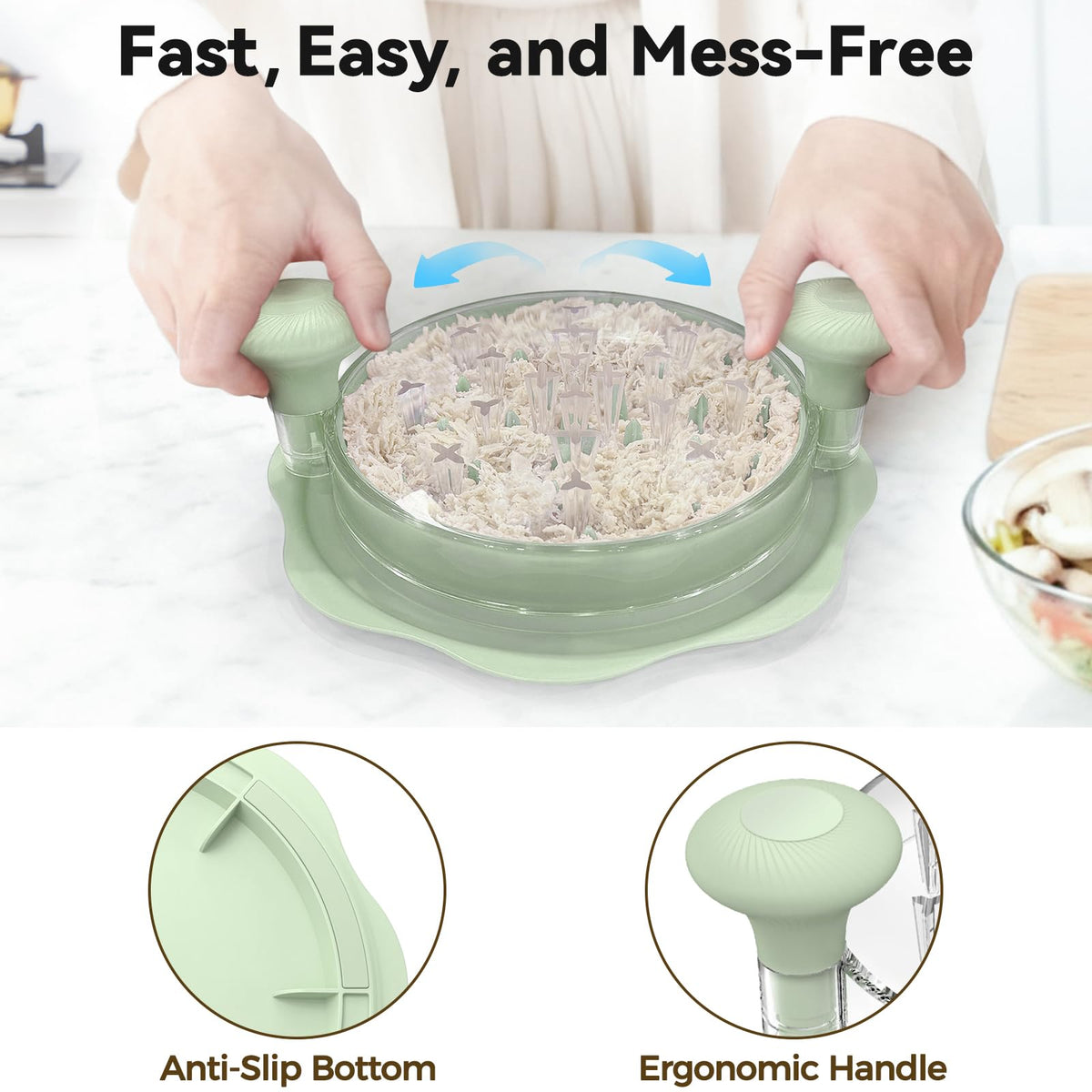 Ukeetap pro chicken shredder ergonomic handle for comfortable grip