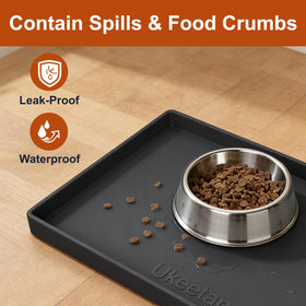 Ukeetap silicone mat anti-slip surface prevents bowls from sliding