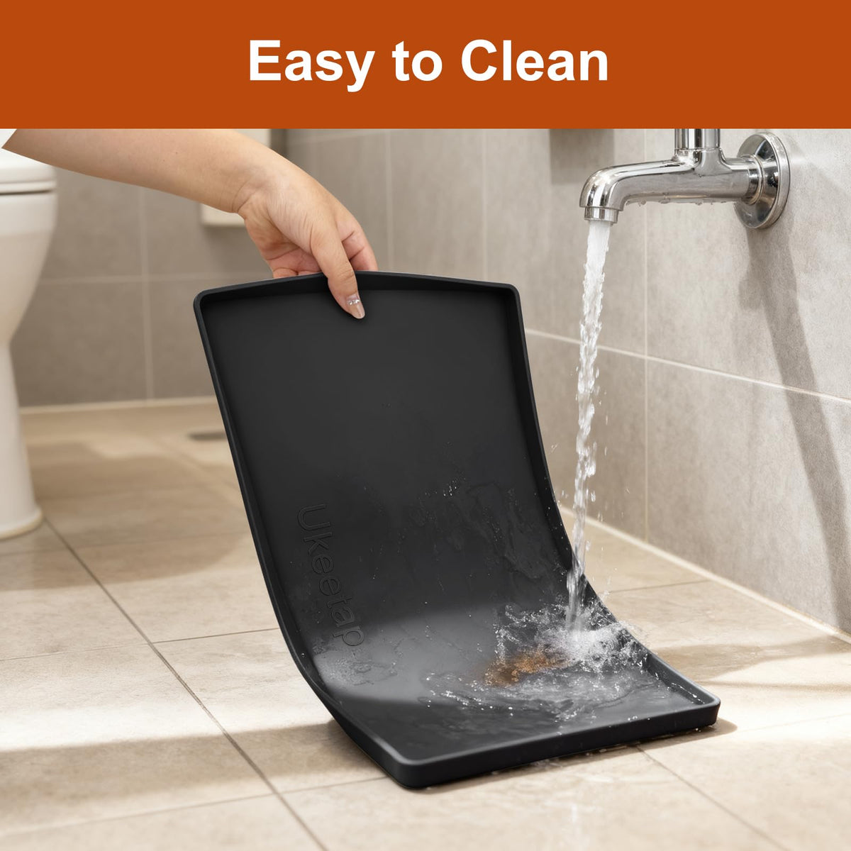 Ukeetap silicone mat under-sink area protects cabinets and floors