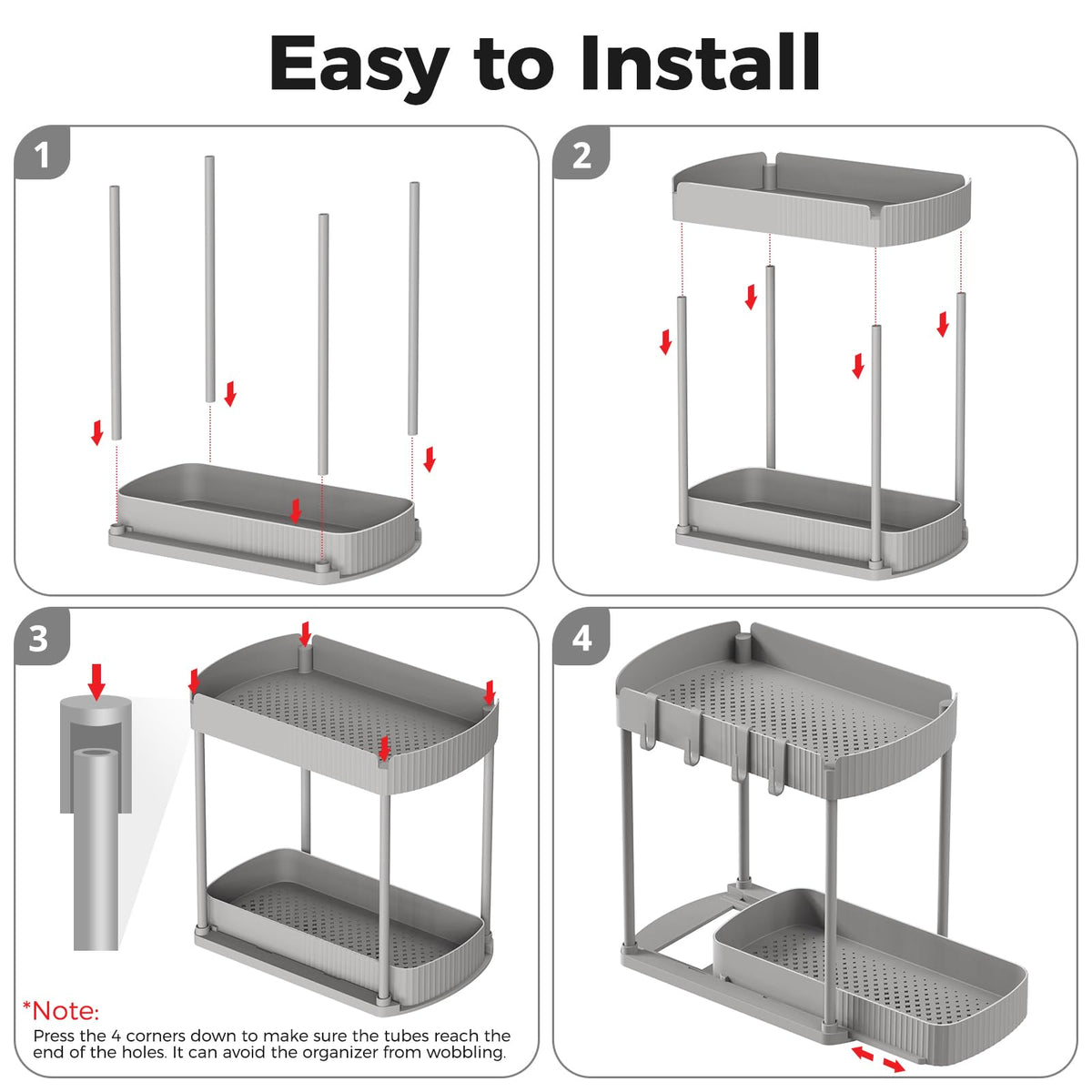 Ukeetap sturdy plastic and metal frame supports heavier items