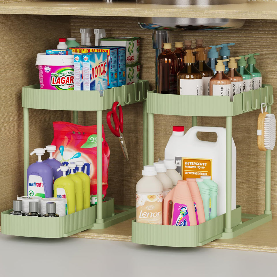 Ukeetap pull-out storage organizer under sink for easy access to items