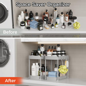 Ukeetap two-pack storage set offers versatile organization for different rooms.