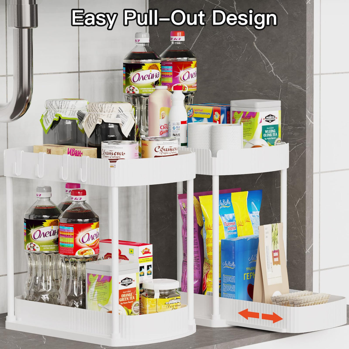 Ukeetap two-pack storage solution for versatile bathroom and kitchen use.