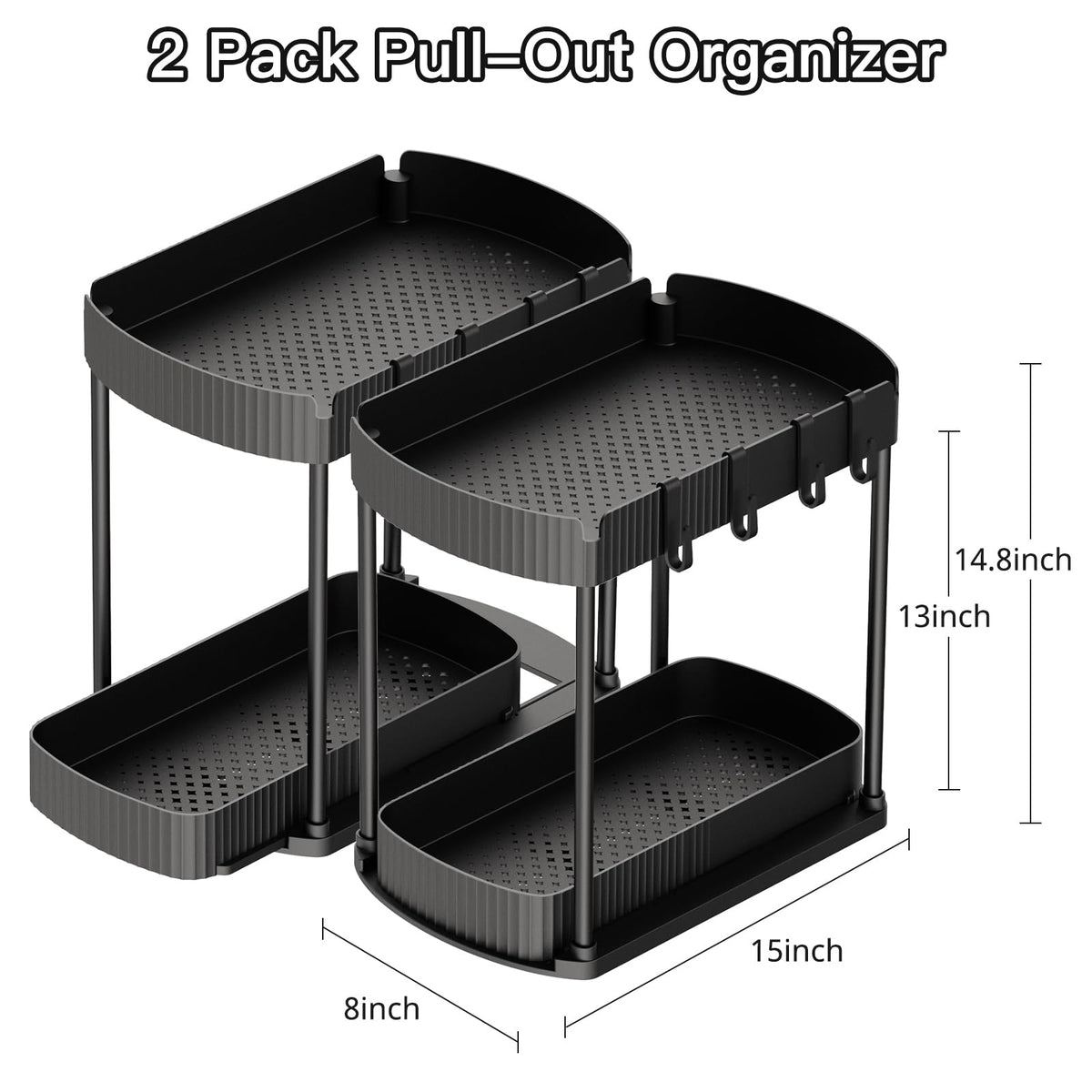 Ukeetap under-cabinet storage organizer provides organized kitchen essentials at a glance.