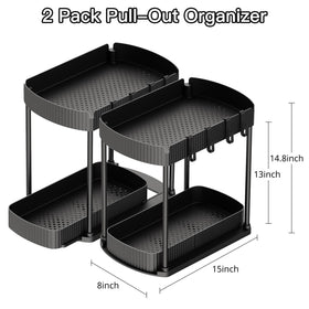 Ukeetap under-cabinet storage organizer provides organized kitchen essentials at a glance.
