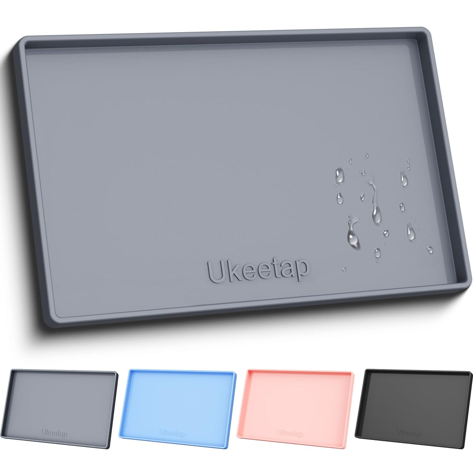 Ukeetap under-sink mat with raised edge protects floors from spills