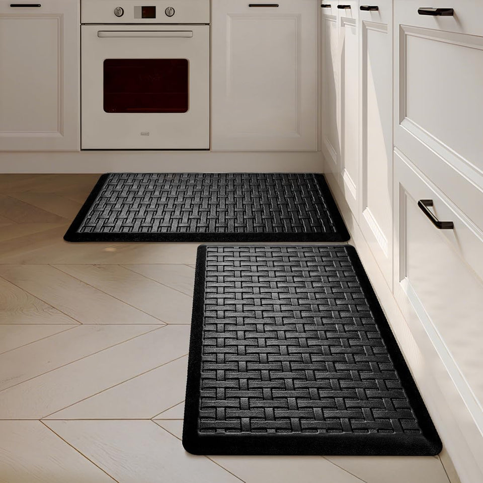 UKISS 2-pack kitchen mats provide cushioned anti-fatigue support for long cooks.