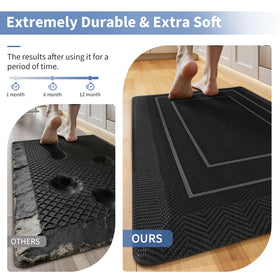 UKISS non-slip kitchen mat with beveled edge stays securely in place.