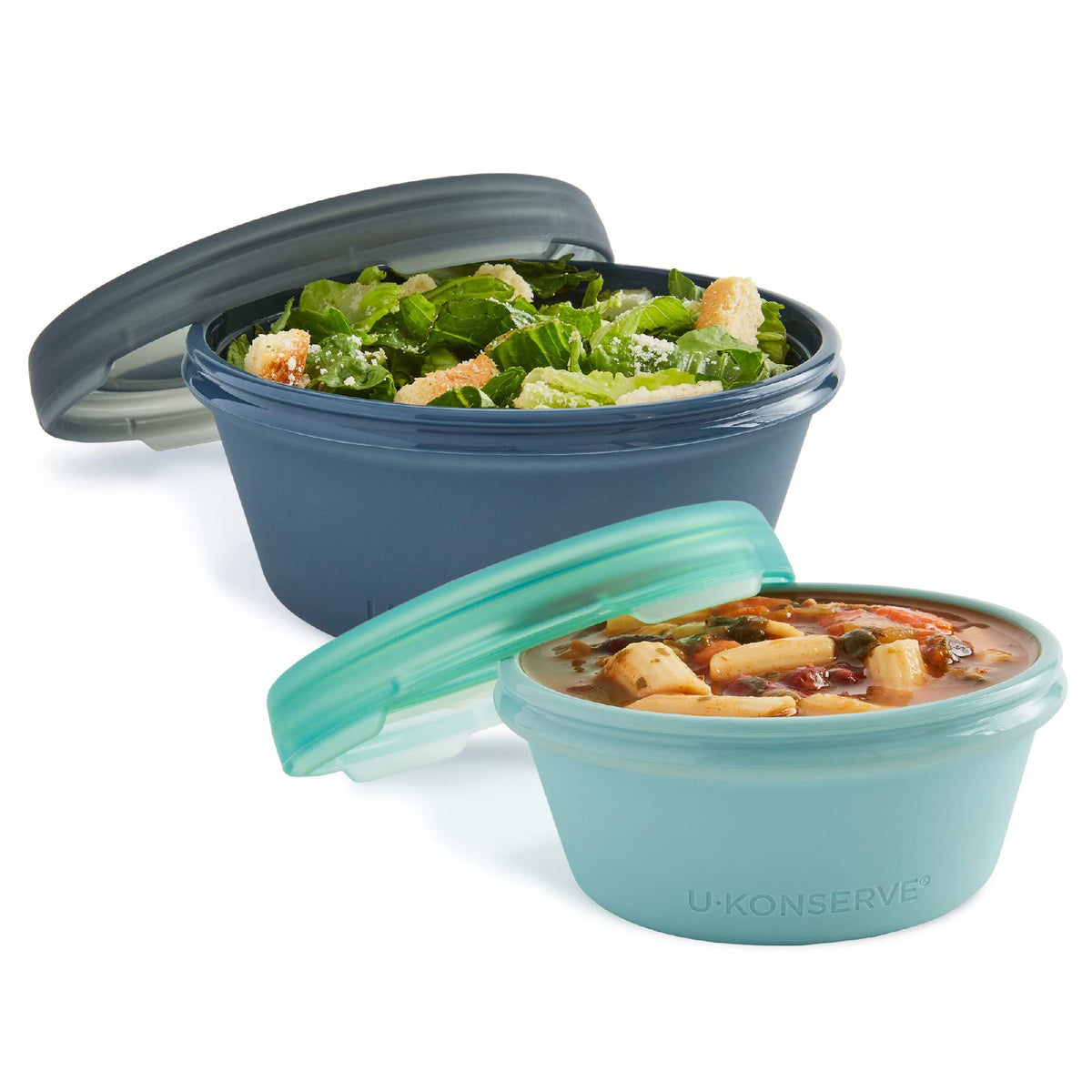U Konserve Platinum silicone nested duo 20oz container in Night Sea color