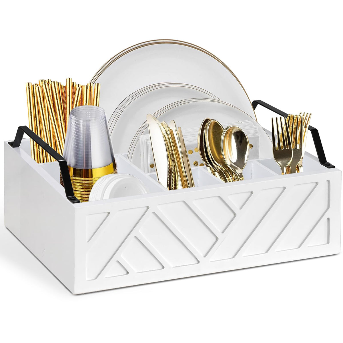 Ukonvi paper plate dispenser on counter for quick, organized mealtime setup