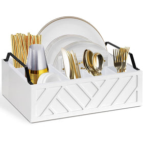 Ukonvi paper plate dispenser on counter for quick, organized mealtime setup