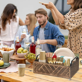 Ukonvi wooden silverware caddy neatly separates utensils for quick access