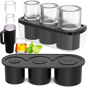 Ukulork icecube-tray-cylinder-3pc: three large cylinders designed for slow-melt cooling.