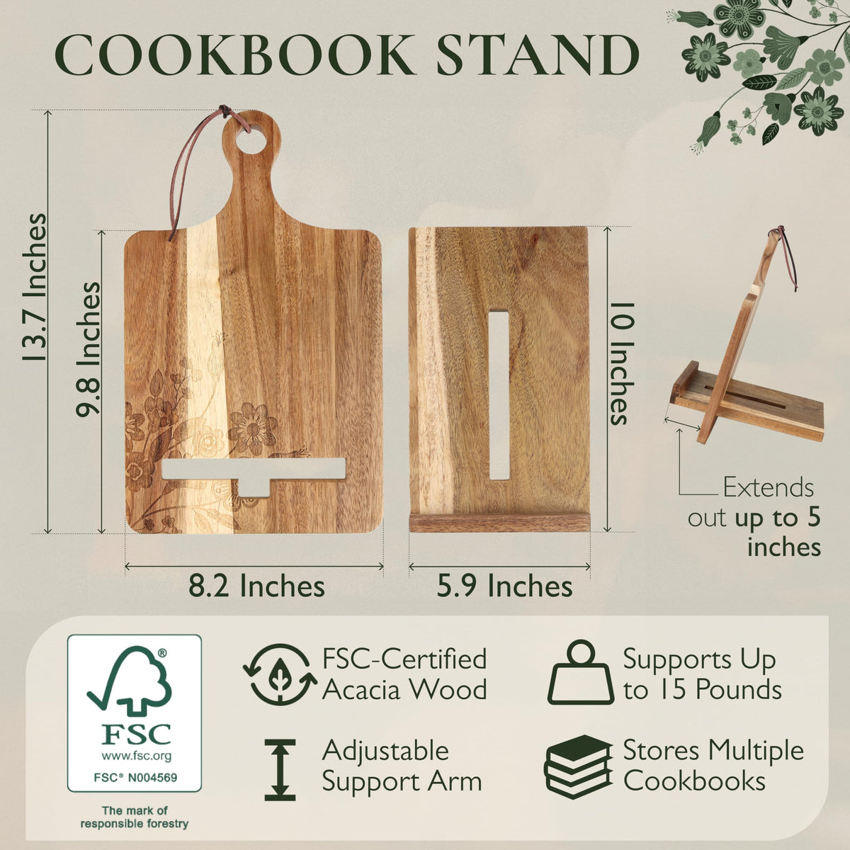 ULLAHOLM acacia wood stand showcasing a durable, time-enhancing finish.