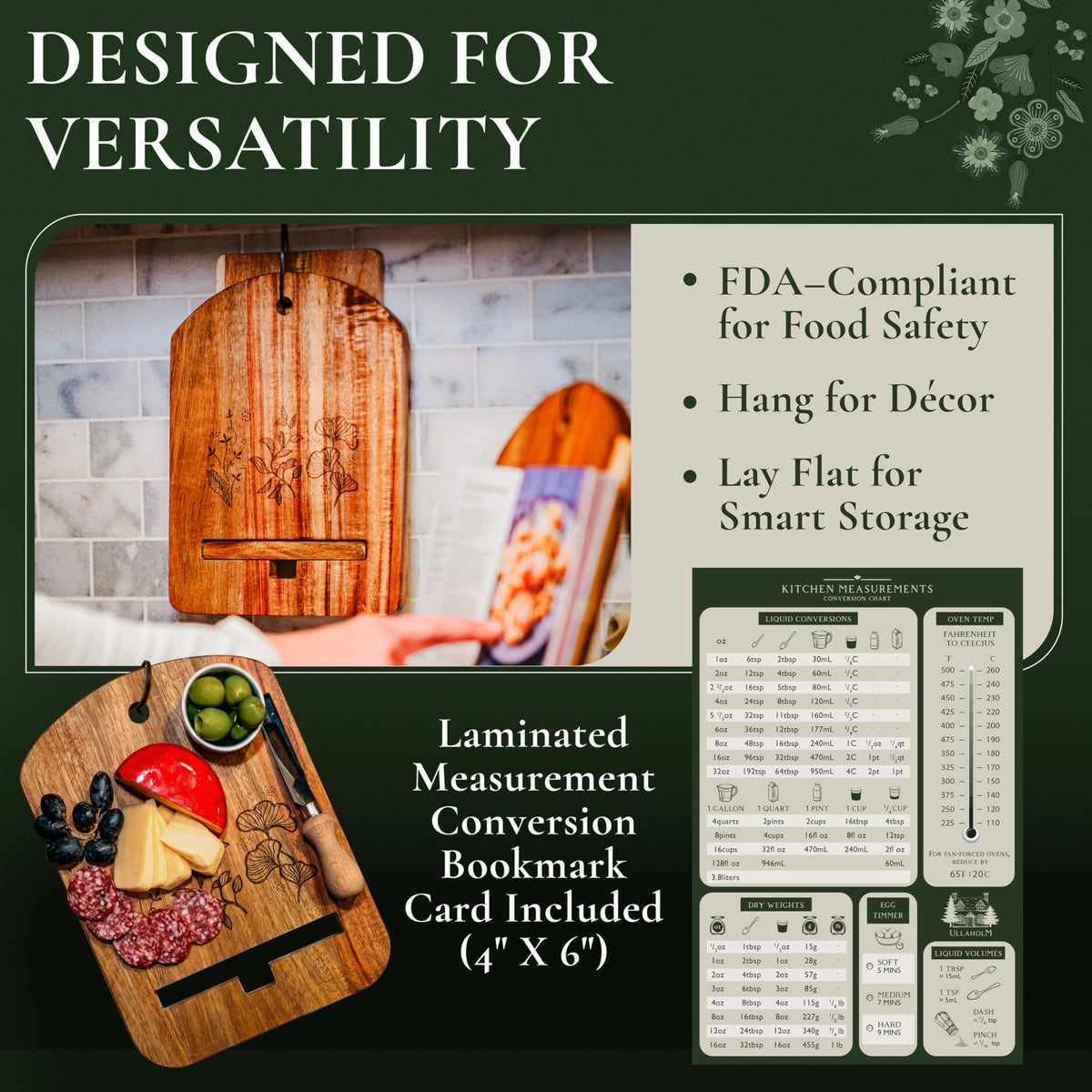 ULLAHOLM reversible-acacia-wood with Nordic pattern for two looks