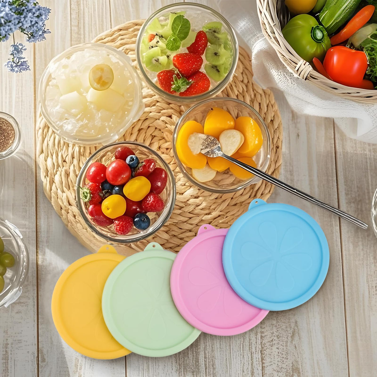 Ullnosoo leak-proof silicone lids prevent spills and odors in the fridge