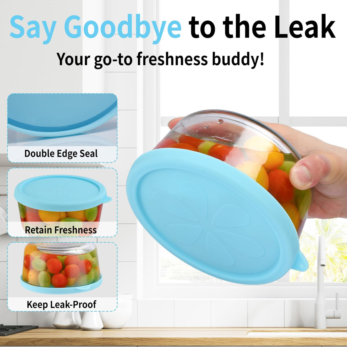 Ullnosoo lids withstand wide temperatures for microwave, fridge, and freezer use