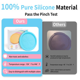 Ullnosoo silicone lids in four colors differentiate bowls and simplify meal prep