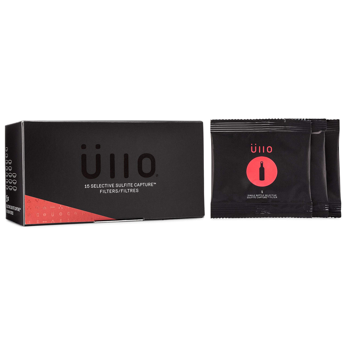 Üllo filter in use on a bottle pour showing aroma improvement