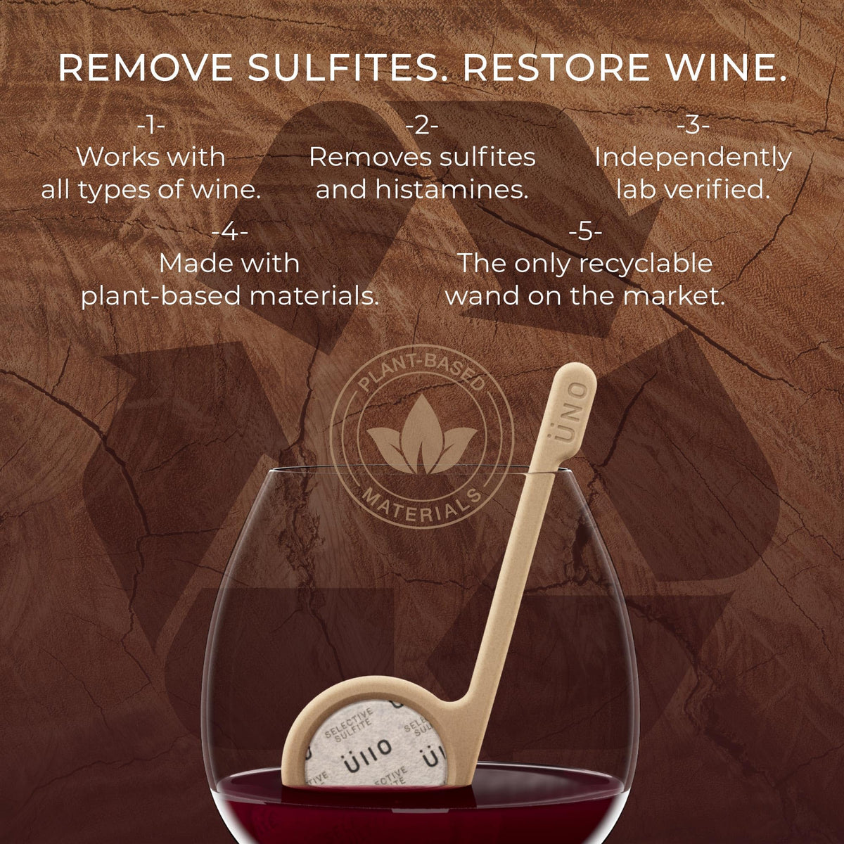 Üllo Uno wand is BPA-free and recyclable for eco-friendly wine rituals.
