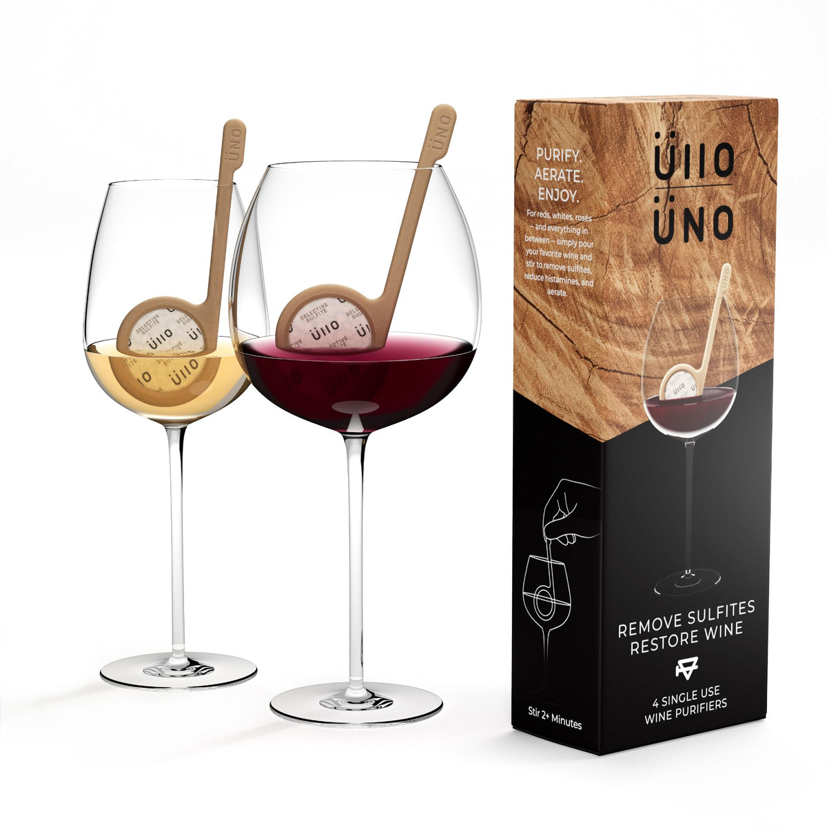 Üllo Uno purifying wand packaging highlights eco-friendly design for on-the-go filtering.