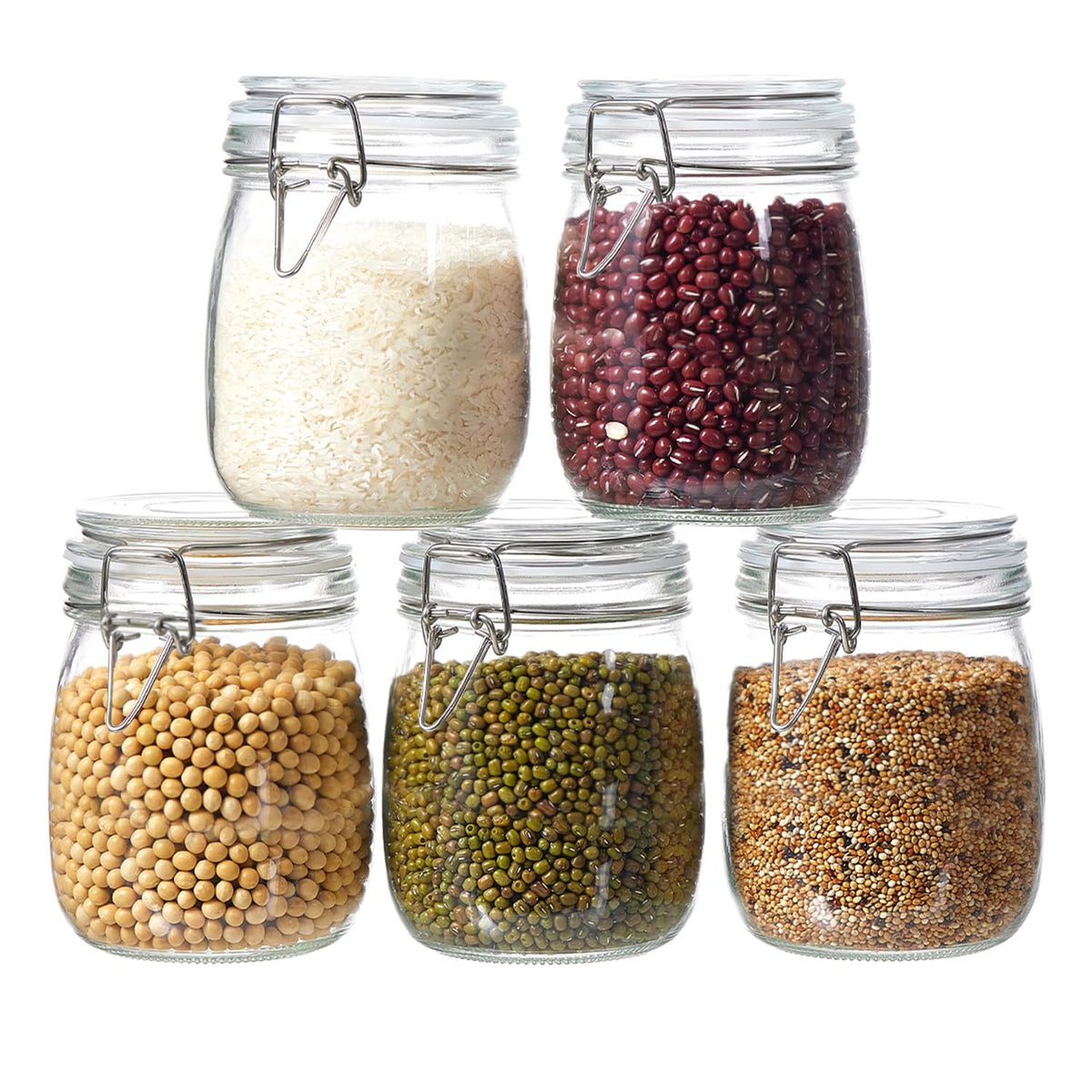 Ulodimi 25oz jars with wire clip lids for airtight pantry storage