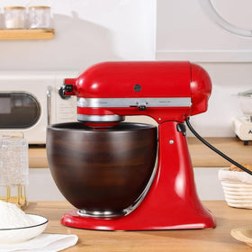 ULTICOR walnut bowl on KitchenAid tilt-head demonstrates secure seating