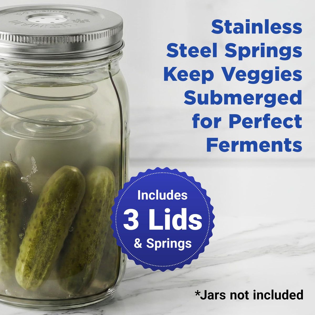 Ultimate Fermentation Kit fermentation spring helps submerge veggies for consistent results.