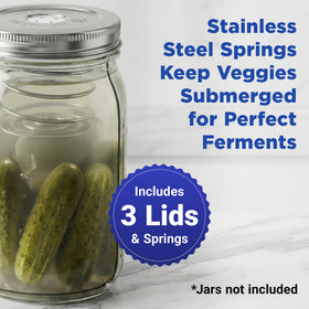 Ultimate Fermentation Kit fermentation spring helps submerge veggies for consistent results.
