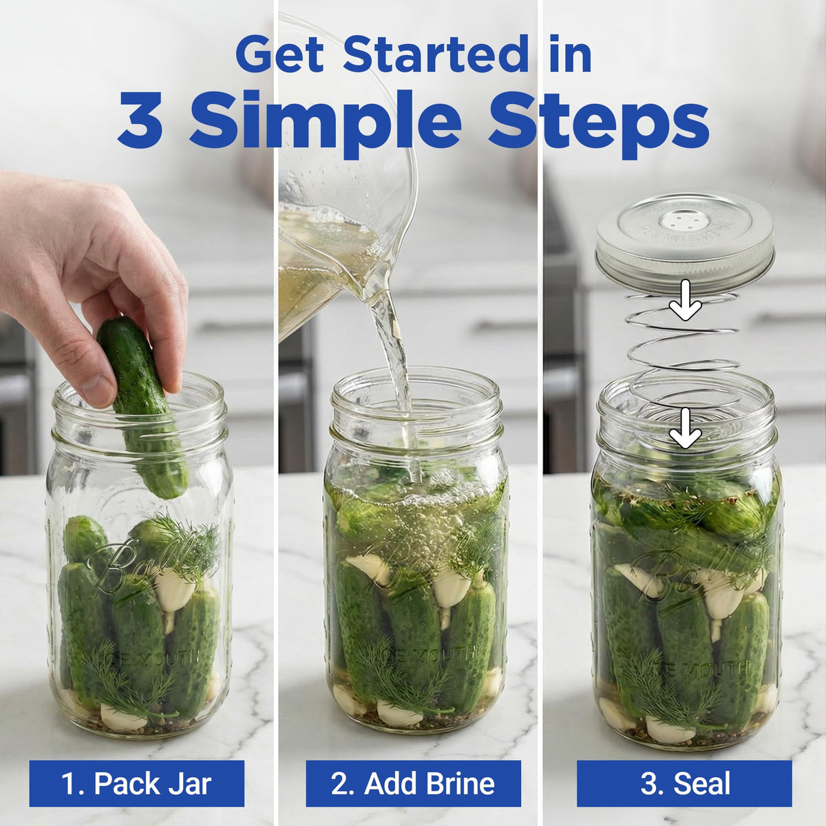 Ultimate Fermentation Kit wide-mouth jar fit ensures compatibility and simple setup.