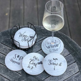 Ultimate Hostess coasters cork-backed surface prevents slips on tabletops