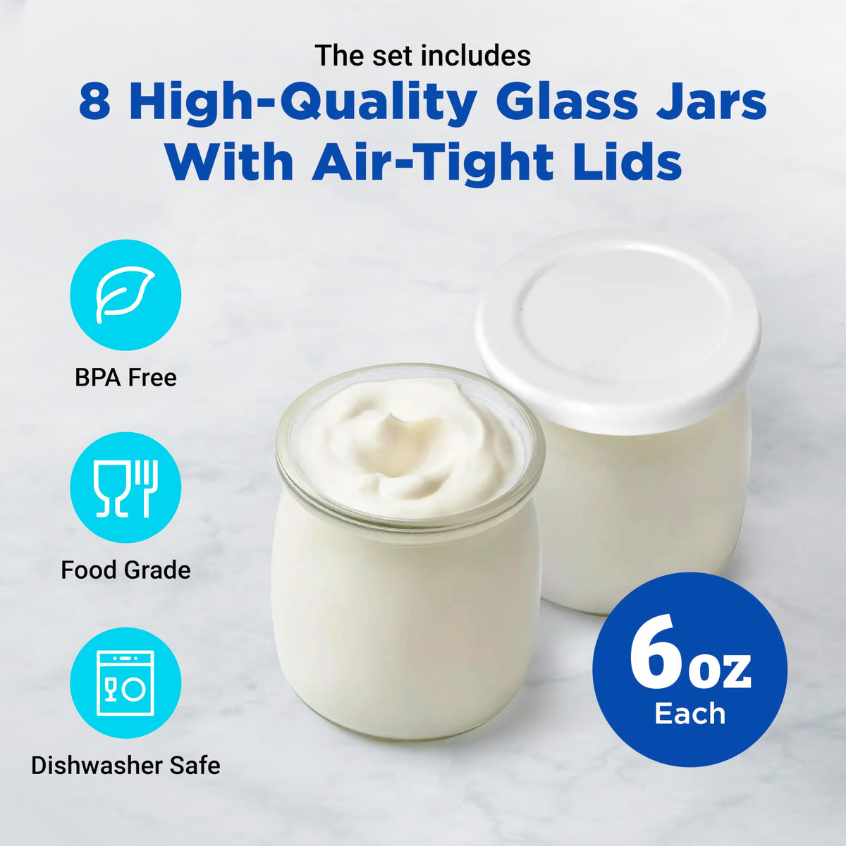 Ultimate Probiotic Yogurt Maker BPA-free materials highlight family-friendly design.