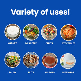 Ultimate Yogurt Containers home-use set with durable glass and secure lids.