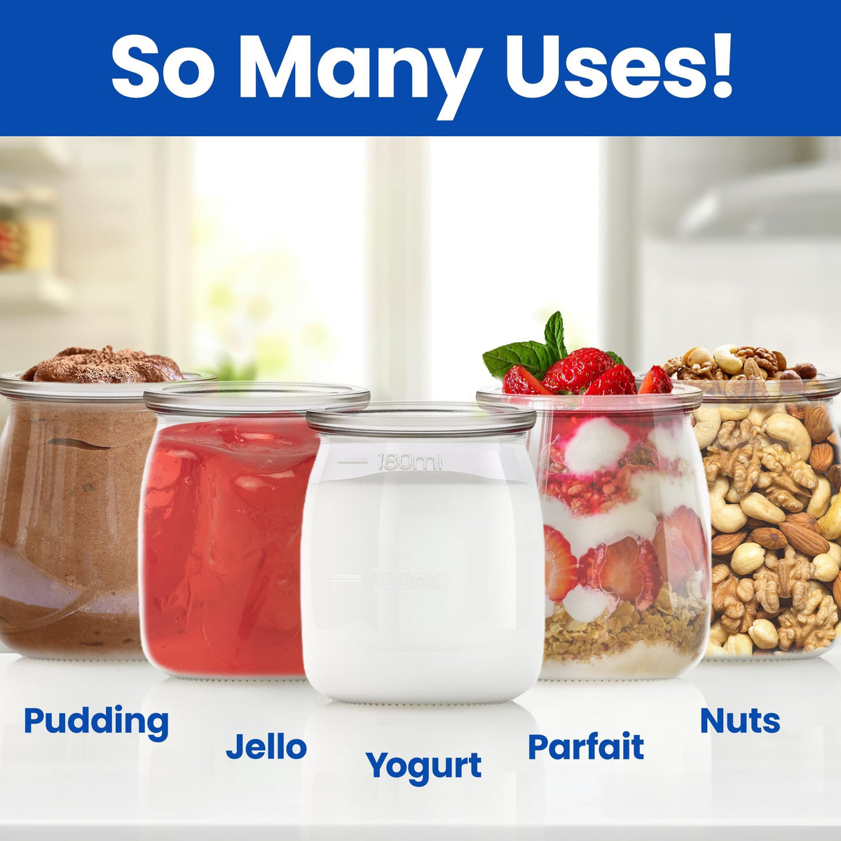 Ultimate Yogurt Jars wide mouth for easy scooping