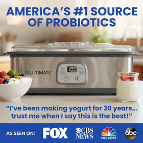 Ultimate Probiotic Yogurt Maker offers adjustable temperature for precise culturing.