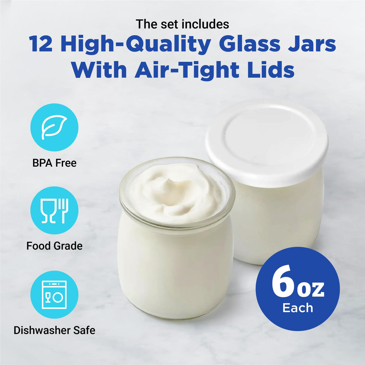 Twelve 6oz jars on the Ultimate Yogurt Maker XL ready for batch prep.