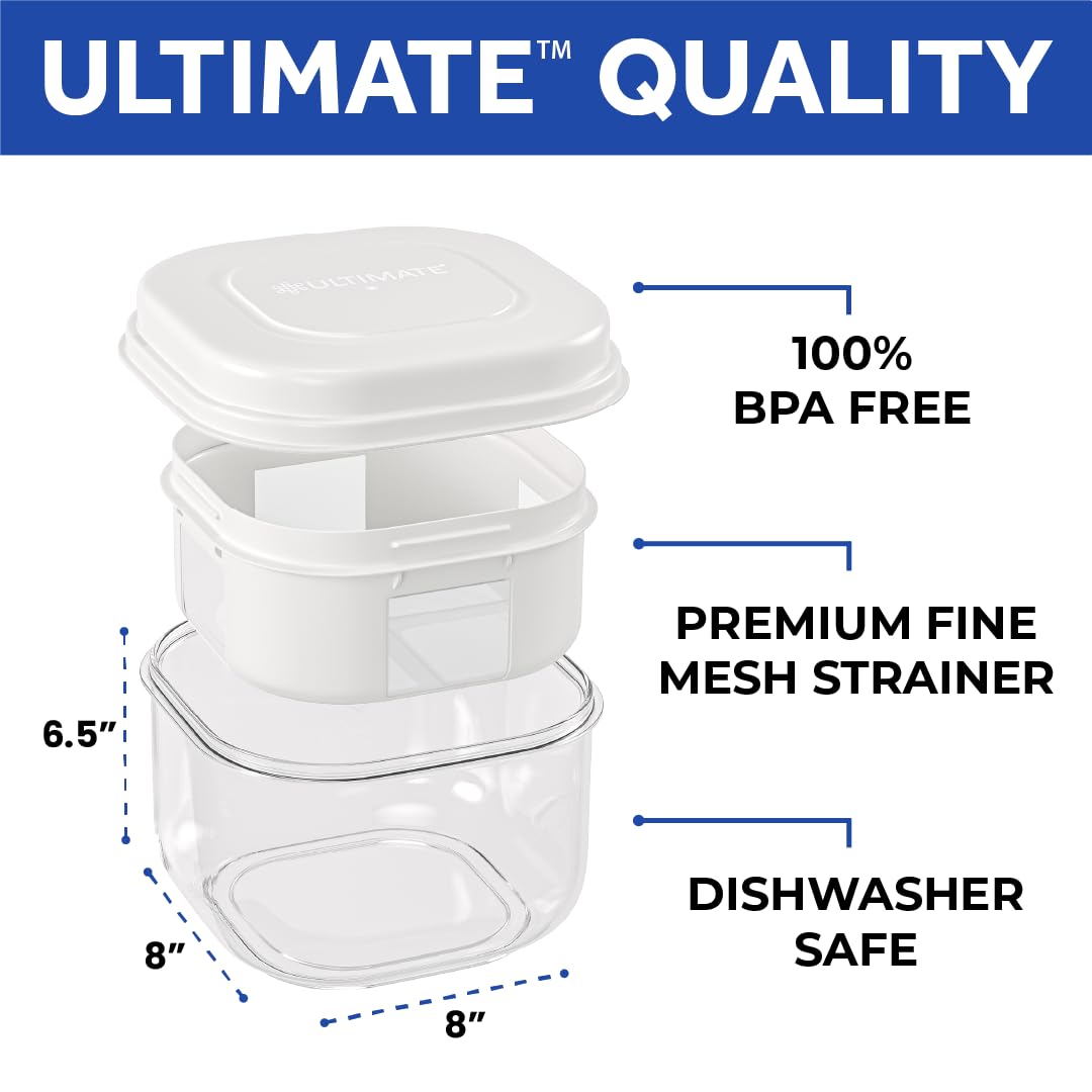 Ultimate Yogurt Strainer nylon mesh is dishwasher-safe for easy cleaning.